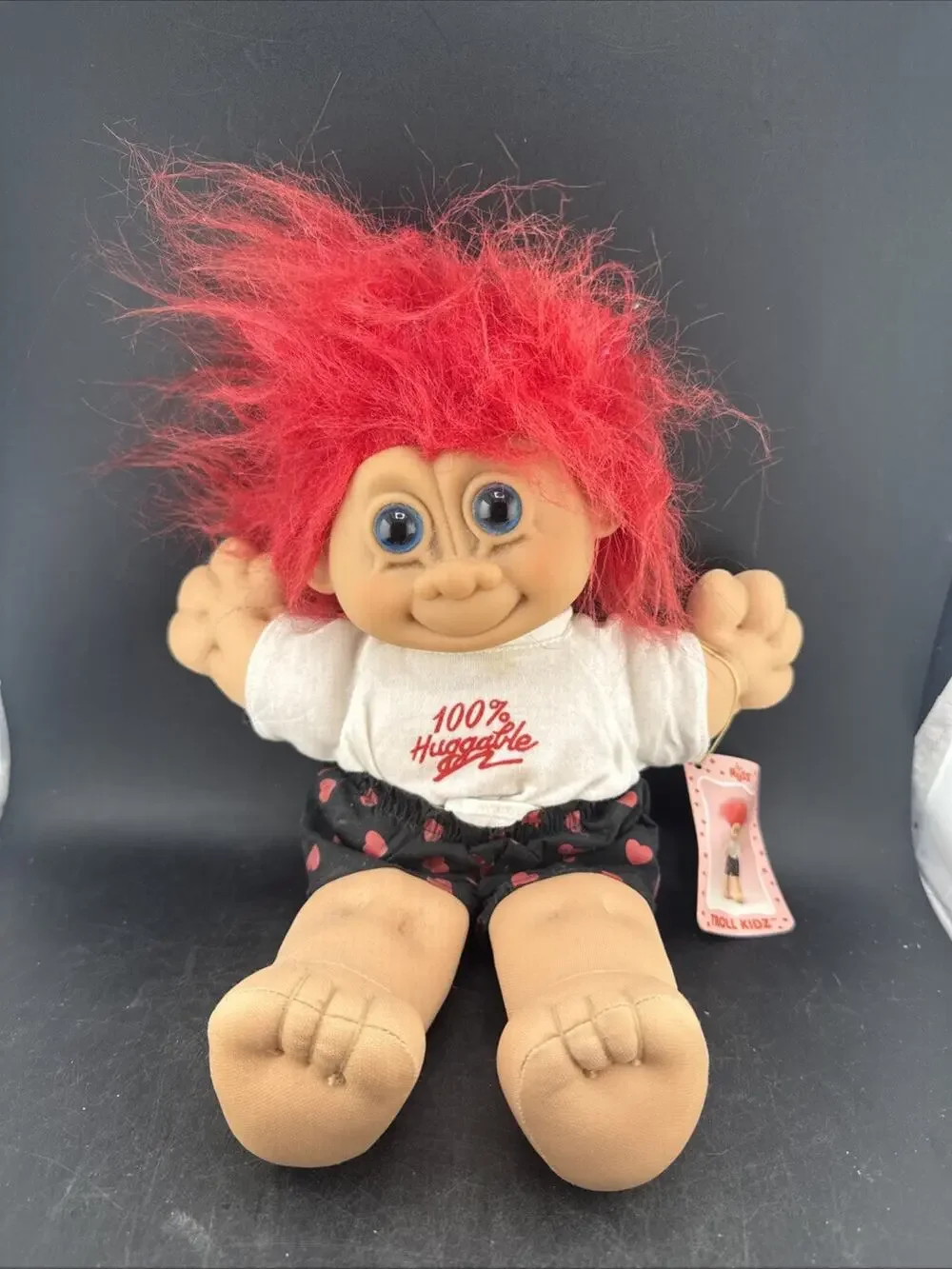 Vintage Russ Berrie Troll Kidz Doll Red Hair 100% Huggable Hearts w/ Tag